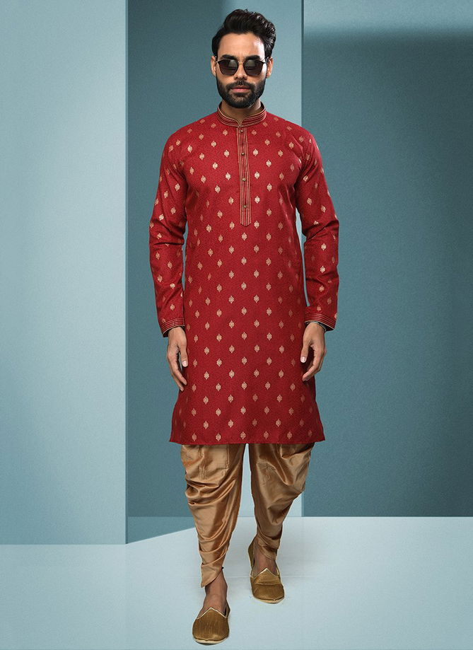 Maroon Colour Vol 27 New Latest Designer Party Wear Cotton Kurta Peshawari Collection 1579